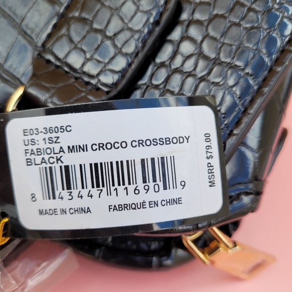 New bebe Fabiola Mini Croco Crossbody Black - Picture 6 of 14
